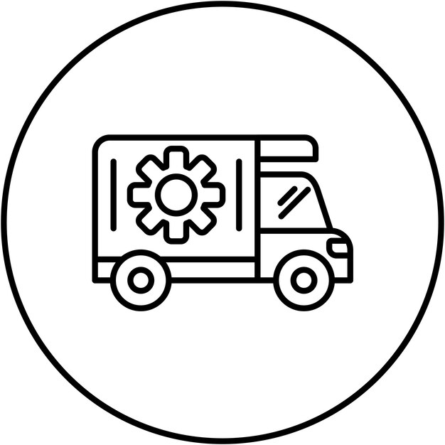 Imagen vectorial del icono de la furgoneta del fontanero Se puede usar para fontanería