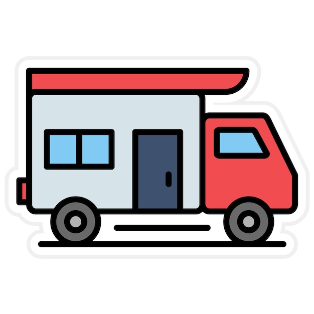 Imagen vectorial del icono de la furgoneta se puede utilizar para el transporte