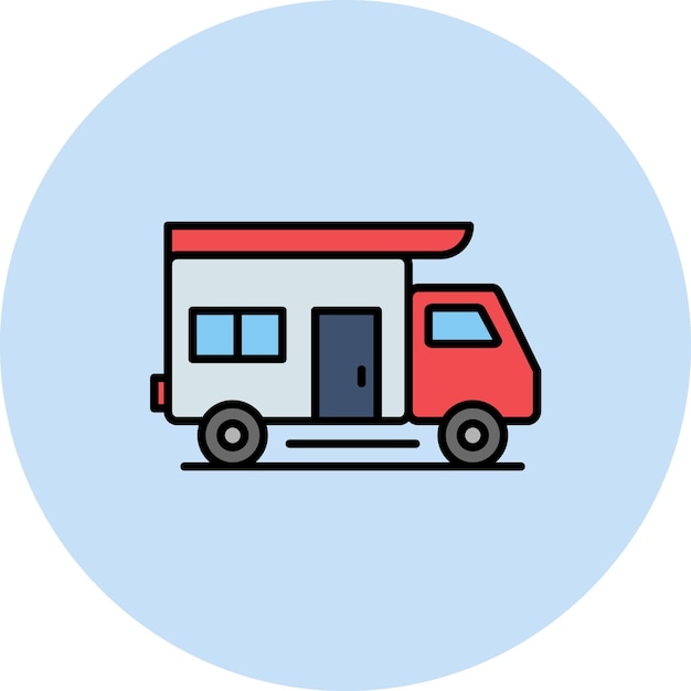 Imagen vectorial del icono de la furgoneta se puede utilizar para el transporte