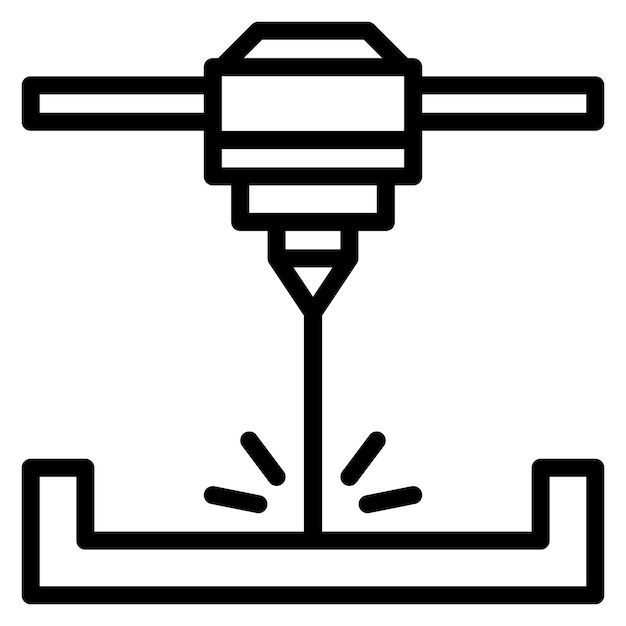 Imagen vectorial del icono de fusión del lecho de polvo Se puede utilizar para la fabricación aditiva