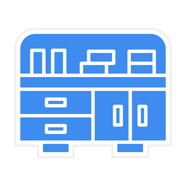 Imagen vectorial del icono del gabinete de la biblioteca Se puede utilizar para la biblioteca