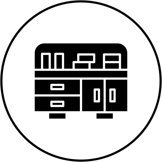 Imagen vectorial del icono del gabinete de la biblioteca Se puede utilizar para la biblioteca