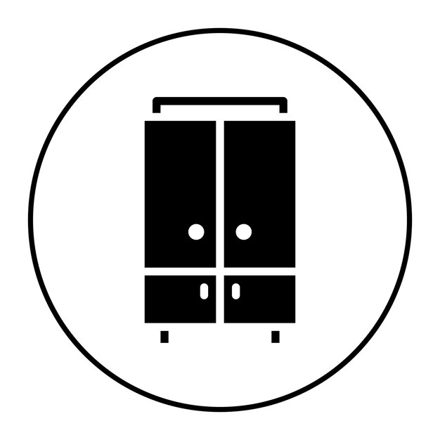 Imagen vectorial del icono del gabinete Se puede usar para el boliche