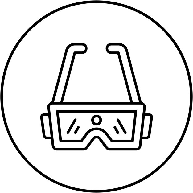 Imagen vectorial del icono de las gafas de la cámara Se puede utilizar para la realidad virtual