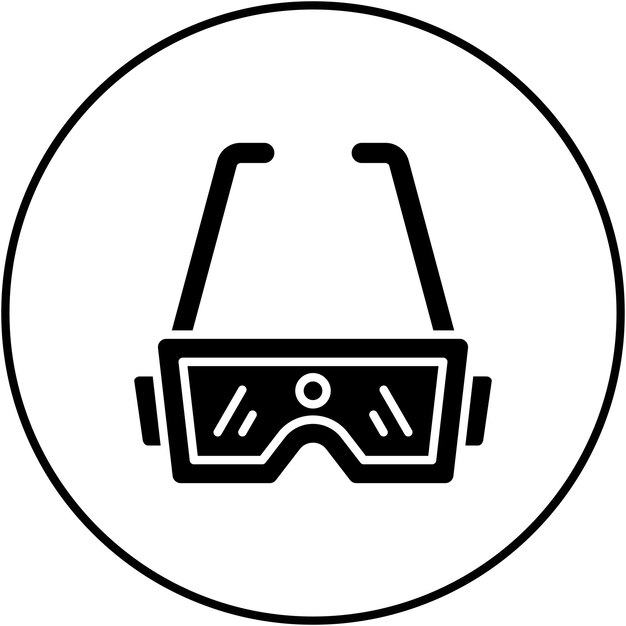Imagen vectorial del icono de las gafas de la cámara Se puede utilizar para la realidad virtual