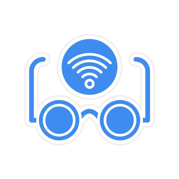 La imagen vectorial del icono de las gafas inteligentes se puede usar para el futuro