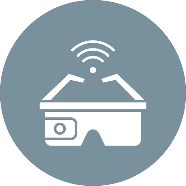 La imagen vectorial del icono de las gafas inteligentes se puede utilizar para la tecnología