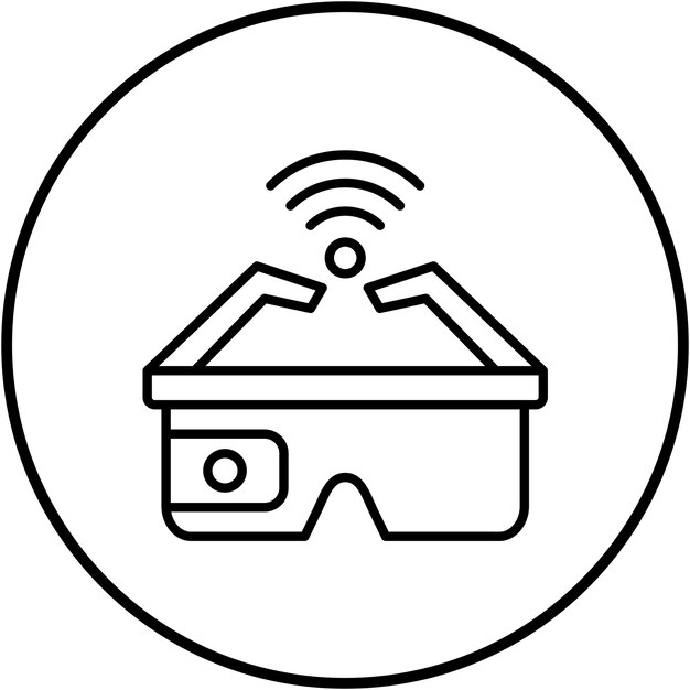 La imagen vectorial del icono de las gafas inteligentes se puede utilizar para la tecnología