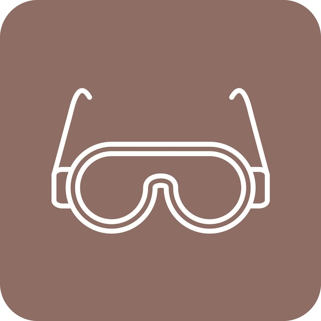 Imagen vectorial del icono de las gafas de seguridad Puede utilizarse para el proceso industrial