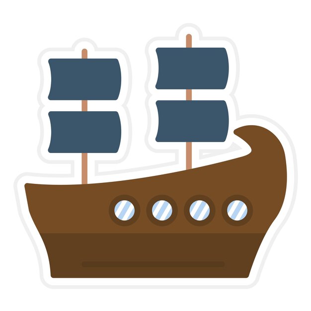 Imagen vectorial del icono del galeón Se puede usar para Pirate