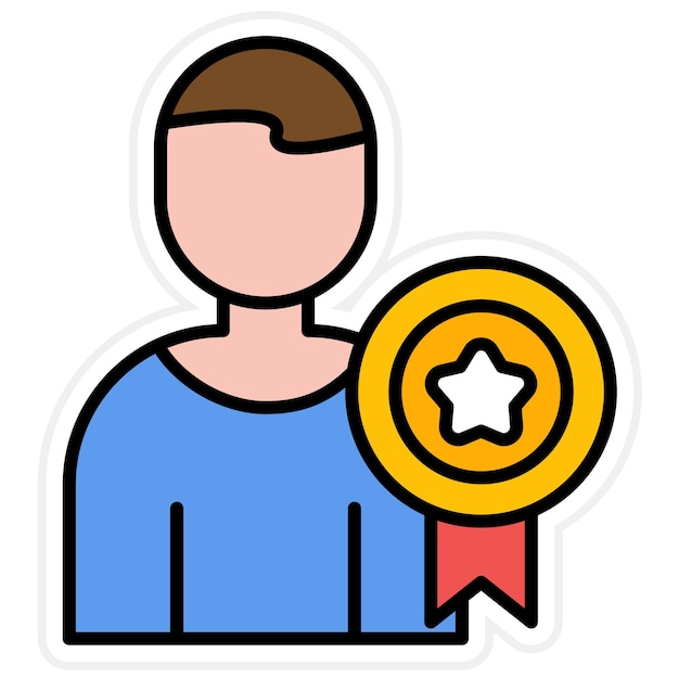 Imagen vectorial del icono del ganador Se puede usar para personas de negocios