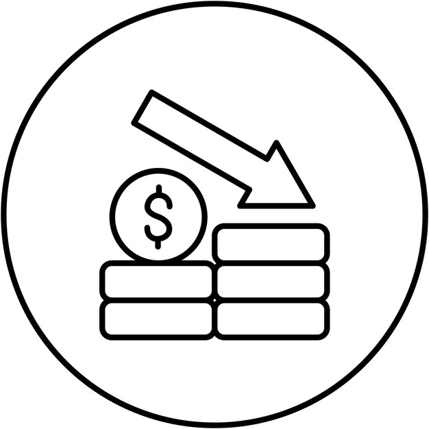 Imagen vectorial del icono de ganancias y pérdidas Se puede utilizar para la economía empresarial