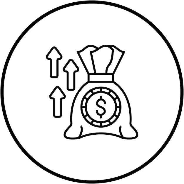 Imagen vectorial del icono de ganancias Se puede utilizar para el arranque