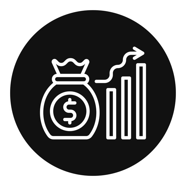 Imagen vectorial del icono de ganancias Se puede utilizar para la cadena de suministro