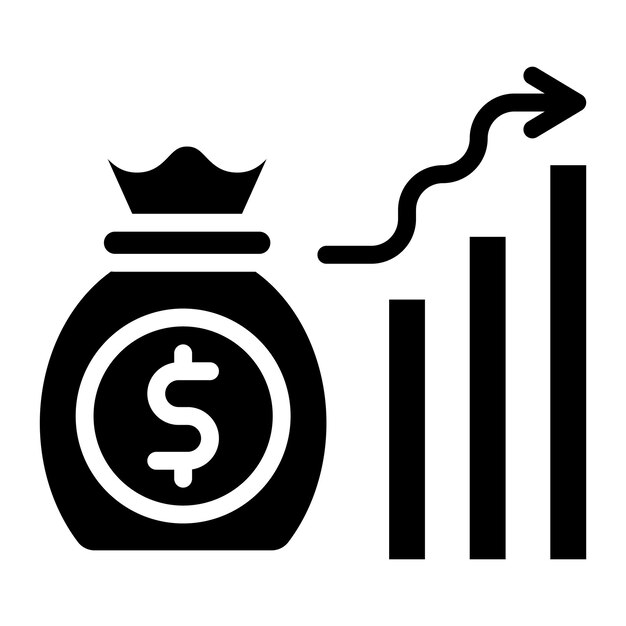 Imagen vectorial del icono de ganancias Se puede utilizar para la cadena de suministro