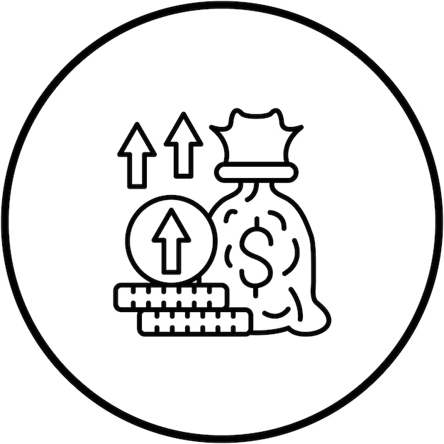 Imagen vectorial del icono de ganancias Se puede utilizar para Fintech