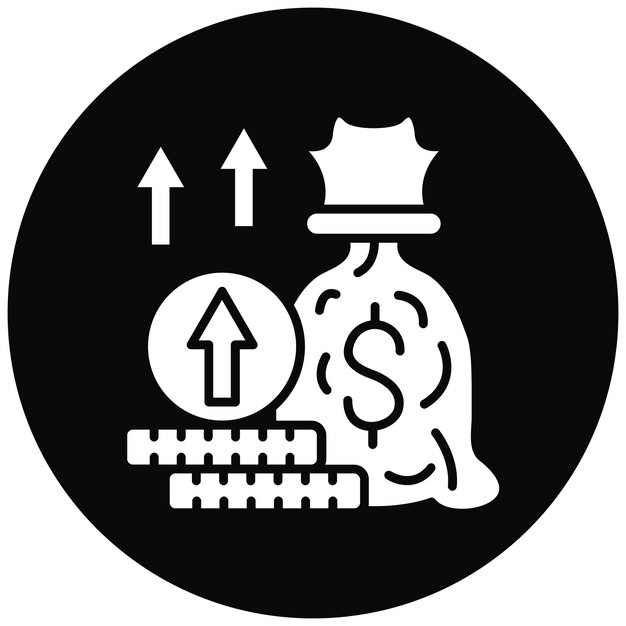 Imagen vectorial del icono de ganancias Se puede utilizar para Fintech