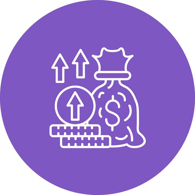 Imagen vectorial del icono de ganancias Se puede utilizar para Fintech