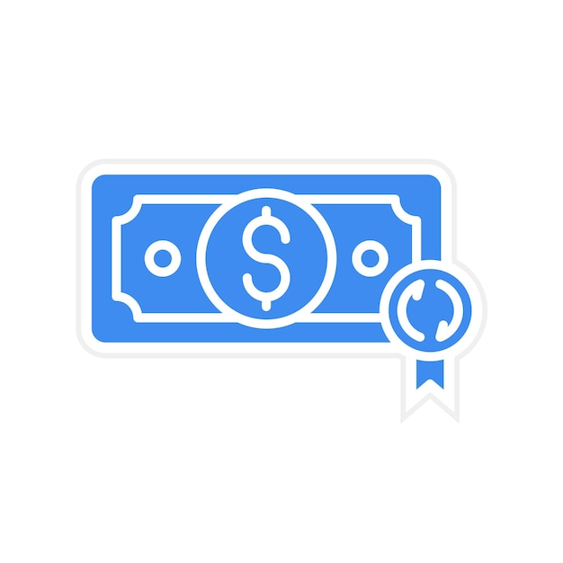 Imagen vectorial del icono de la Garantía de devolución de dinero Se puede usar para el Lunes Cibernético