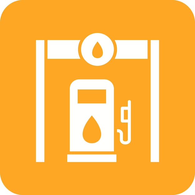 La imagen vectorial del icono de la gasolinera se puede utilizar para los elementos de la ciudad