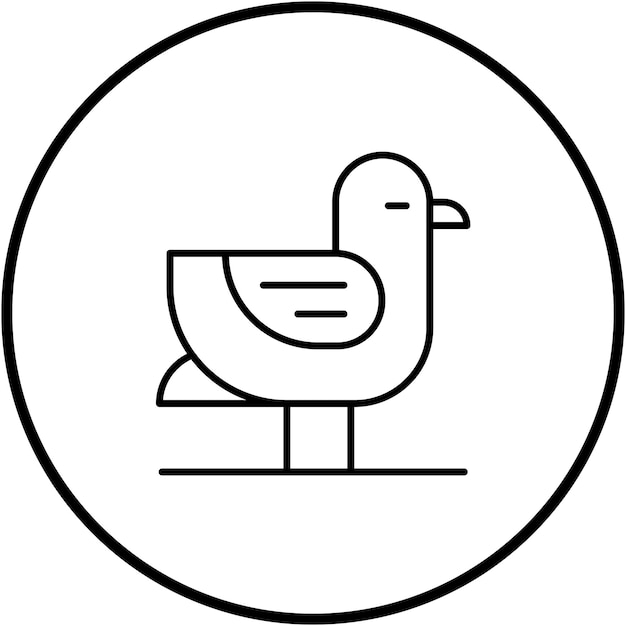 Vector imagen vectorial del icono de la gaviota se puede utilizar para la línea costera