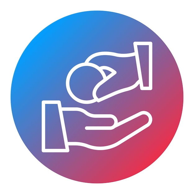 Imagen vectorial del icono de generosidad Se puede utilizar para los rasgos de personalidad