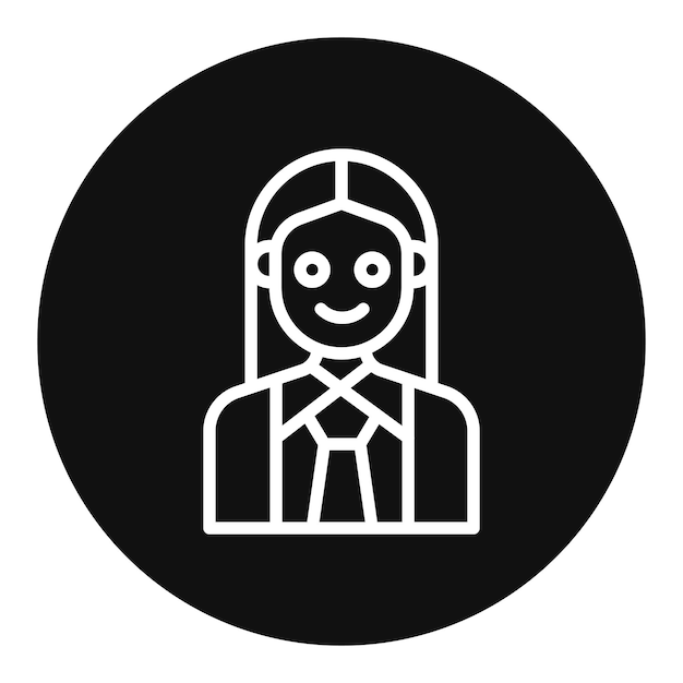Imagen vectorial del icono del gerente femenino Se puede utilizar para la gestión del personal