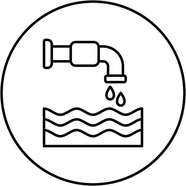 Imagen vectorial del icono de gestión del agua Se puede utilizar para Smart City