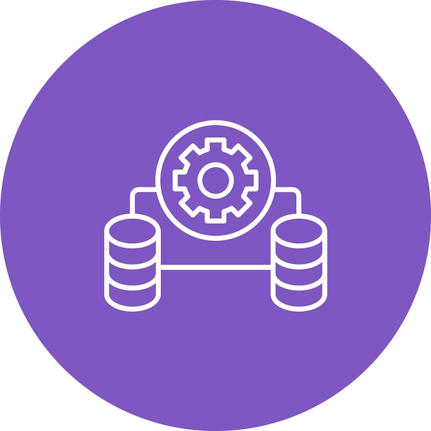 Imagen vectorial del icono de gestión de la base de datos Se puede utilizar para el alojamiento web