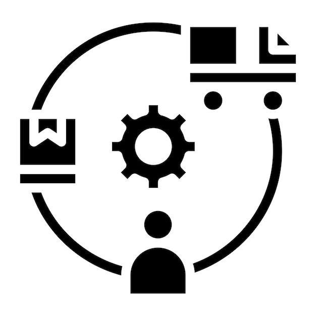 Imagen vectorial del icono de gestión de la cadena de suministro Se puede utilizar para la cadena de suministros