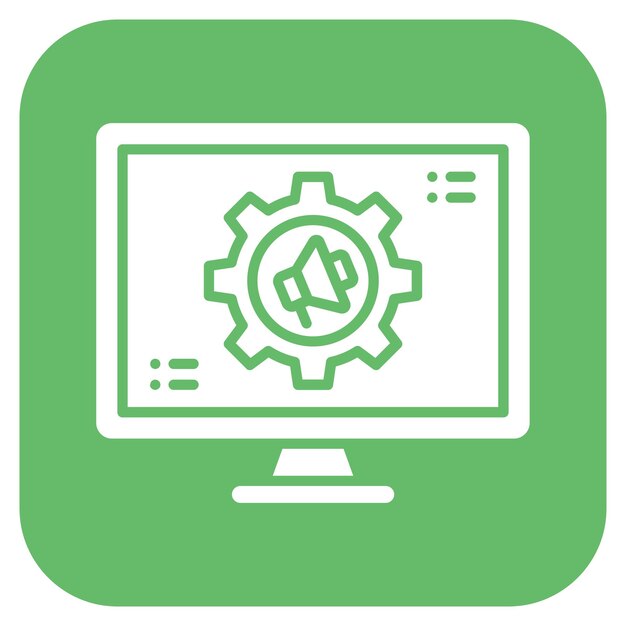 Imagen vectorial del icono de gestión de la campaña Se puede utilizar para la tecnología de marketing