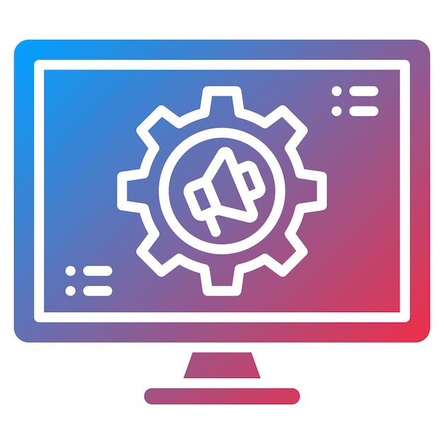 Imagen vectorial del icono de gestión de la campaña Se puede utilizar para la tecnología de marketing