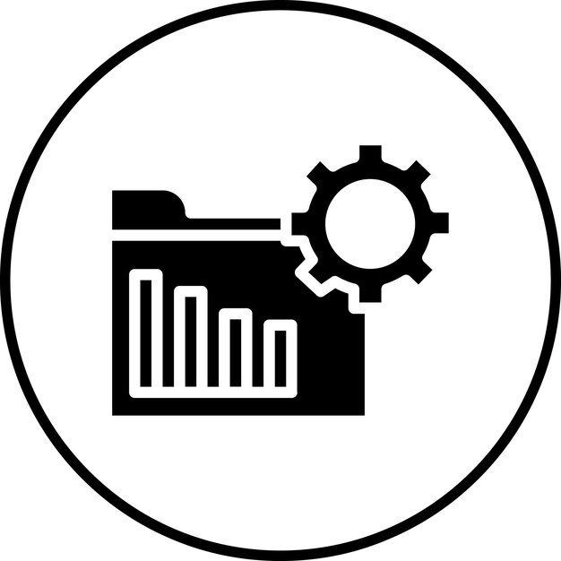 Imagen vectorial del icono de gestión de datos Se puede utilizar para Business Analytics