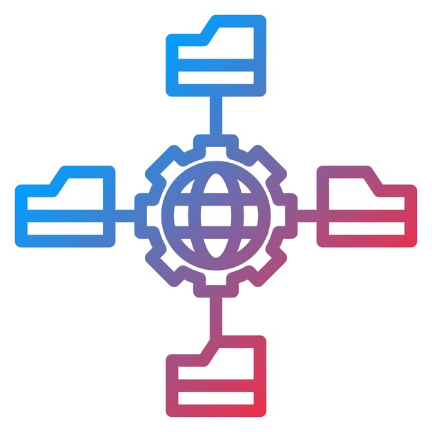 Imagen vectorial del icono de gestión de datos de la red Se puede utilizar para la creación de redes