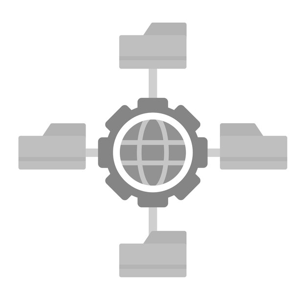 Imagen vectorial del icono de gestión de datos de la red Se puede utilizar para la creación de redes