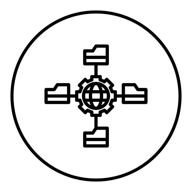 Imagen vectorial del icono de gestión de datos de la red Se puede utilizar para la creación de redes