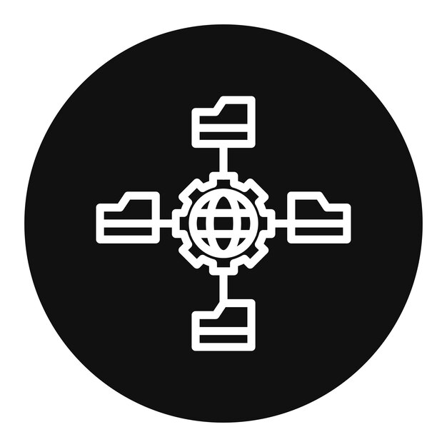 Imagen vectorial del icono de gestión de datos de la red Se puede utilizar para la creación de redes