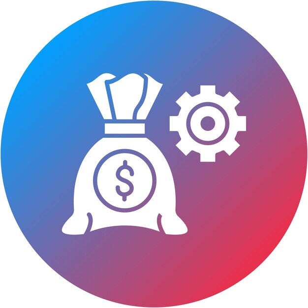 Imagen vectorial del icono de gestión de dinero Se puede utilizar para el arranque