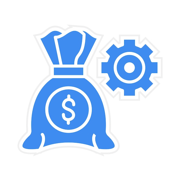Imagen vectorial del icono de gestión de dinero Se puede utilizar para el arranque