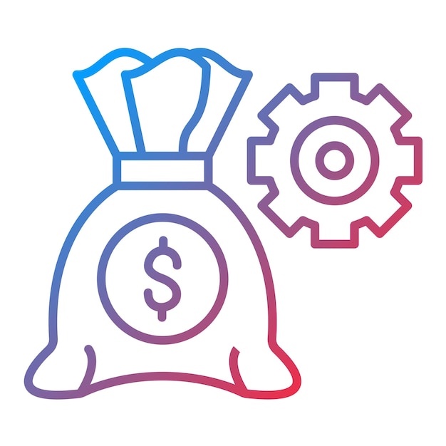 Imagen vectorial del icono de gestión de dinero Se puede utilizar para el arranque