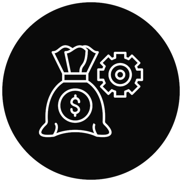 Imagen vectorial del icono de gestión de dinero Se puede utilizar para el arranque