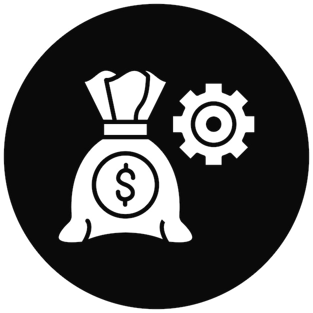 Imagen vectorial del icono de gestión de dinero Se puede utilizar para el arranque