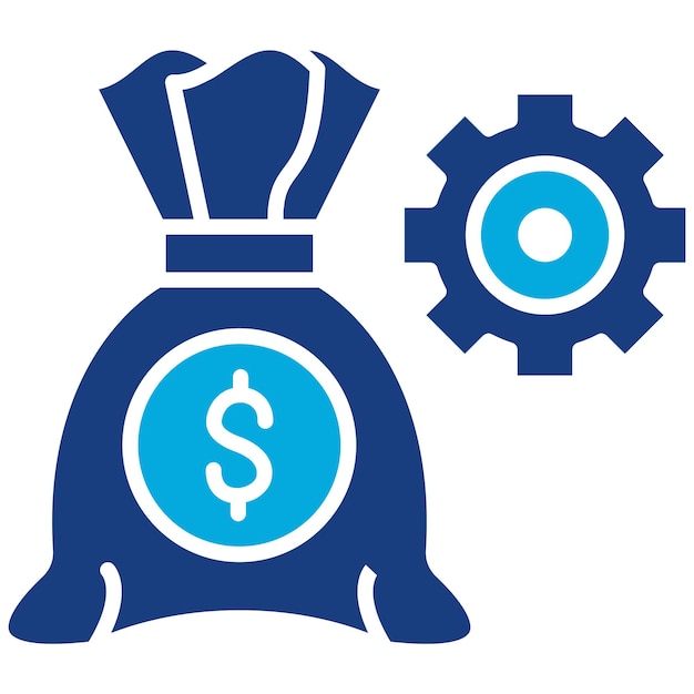 Imagen vectorial del icono de gestión de dinero Se puede utilizar para el arranque