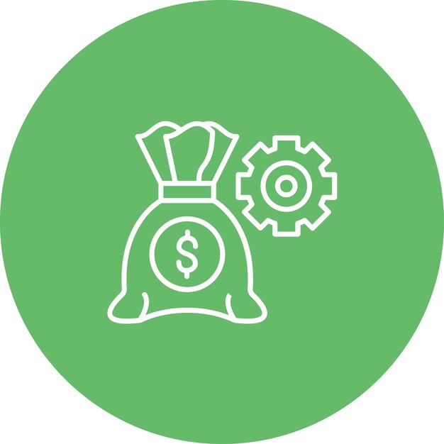 Imagen vectorial del icono de gestión de dinero Se puede utilizar para el arranque