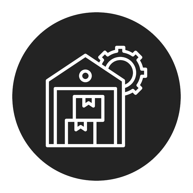 Imagen vectorial del icono de gestión de inventario Se puede utilizar para la fabricación y distribución