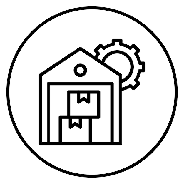 Imagen vectorial del icono de gestión de inventario Se puede utilizar para la fabricación y distribución