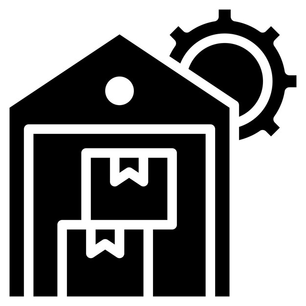 Imagen vectorial del icono de gestión de inventario Se puede utilizar para la fabricación y distribución