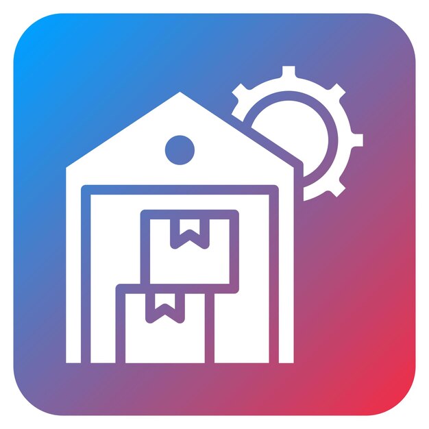 Imagen vectorial del icono de gestión de inventario Se puede utilizar para la fabricación y distribución