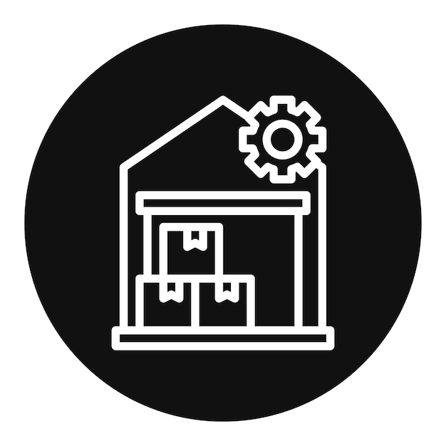 Imagen vectorial del icono de gestión de inventario Se puede utilizar para la producción en masa