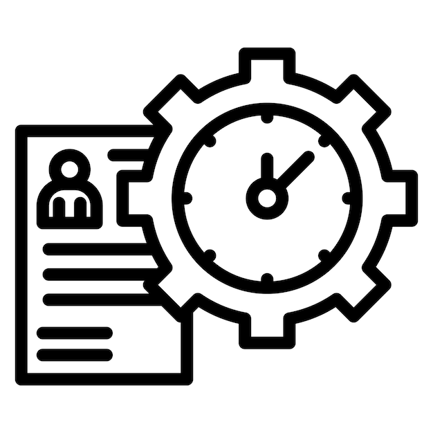 Imagen vectorial del icono de gestión del tiempo Se puede utilizar para el currículum vitae